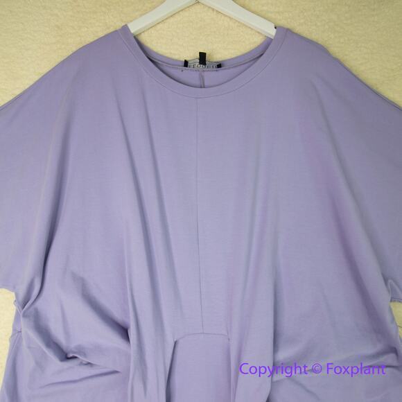 New! ELOQUII Women's Plus Size Cross Front Flutter Sleeve Dress purple, 26 - Picture 3 of 12